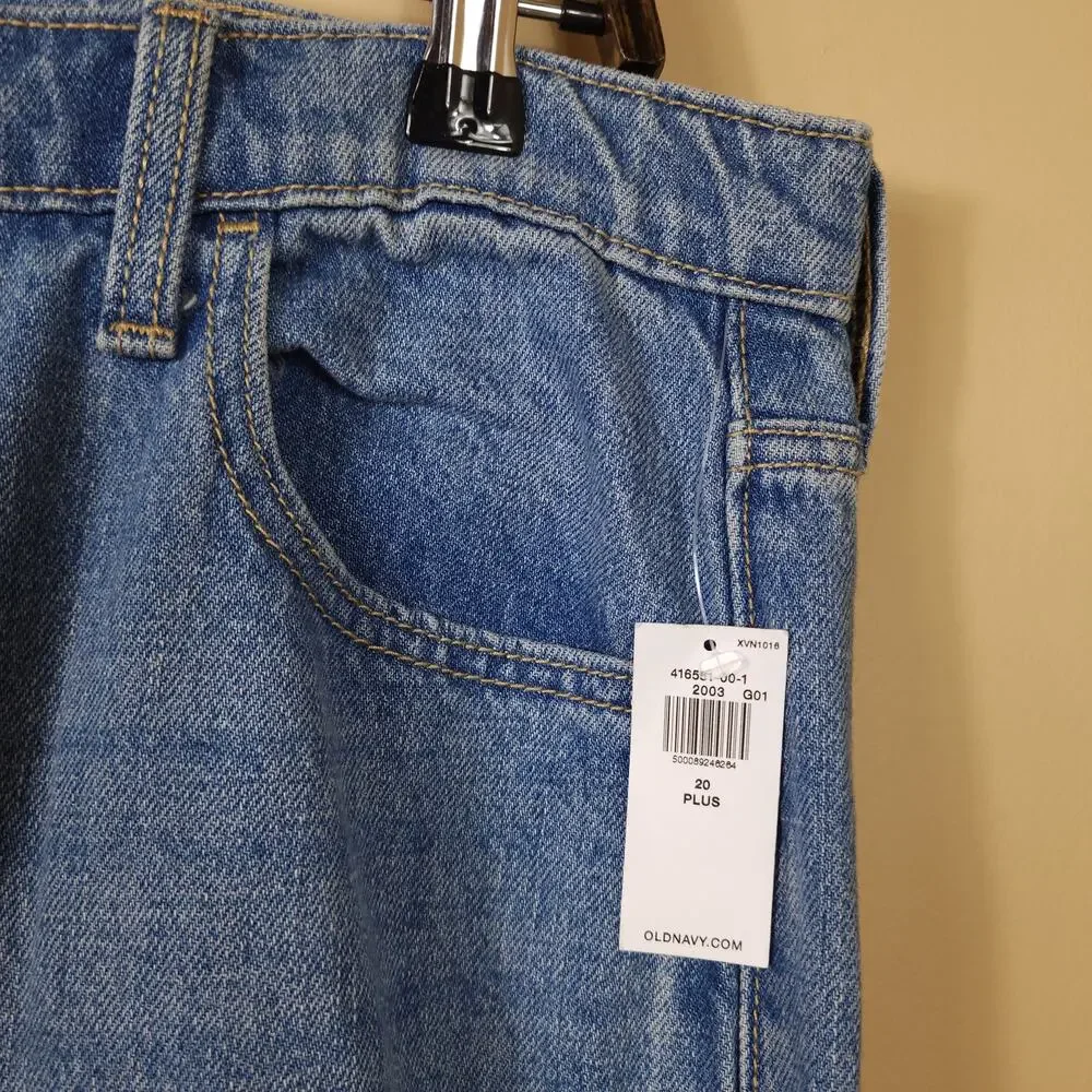 Old Navy High-Waisted Baggy Ripped Wide-Leg Jeans for Girls Size 20